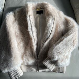 Banana Republic Soft Cream Faux Fur Jacket